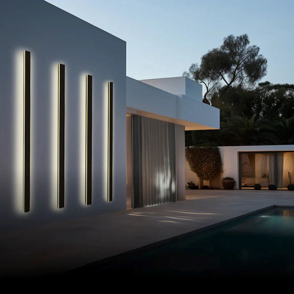 Dimmable IP65 LED Outdoor Wall Light in Minimalist Metal and Acrylic