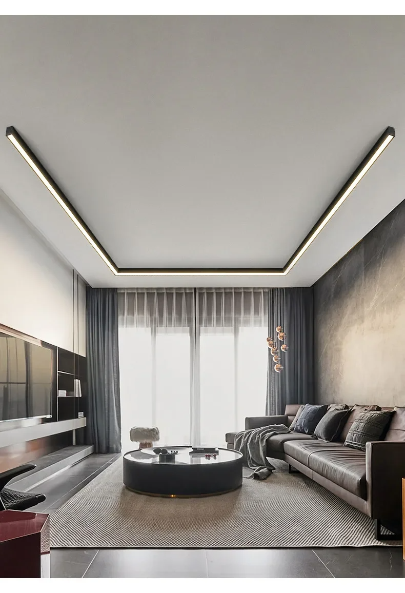 AstraLine LED Ceiling Light Dimmable Linear Fixture In Metal And Acrylic