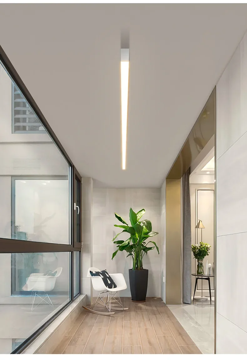 AstraLine LED Ceiling Light Dimmable Linear Fixture In Metal And Acrylic