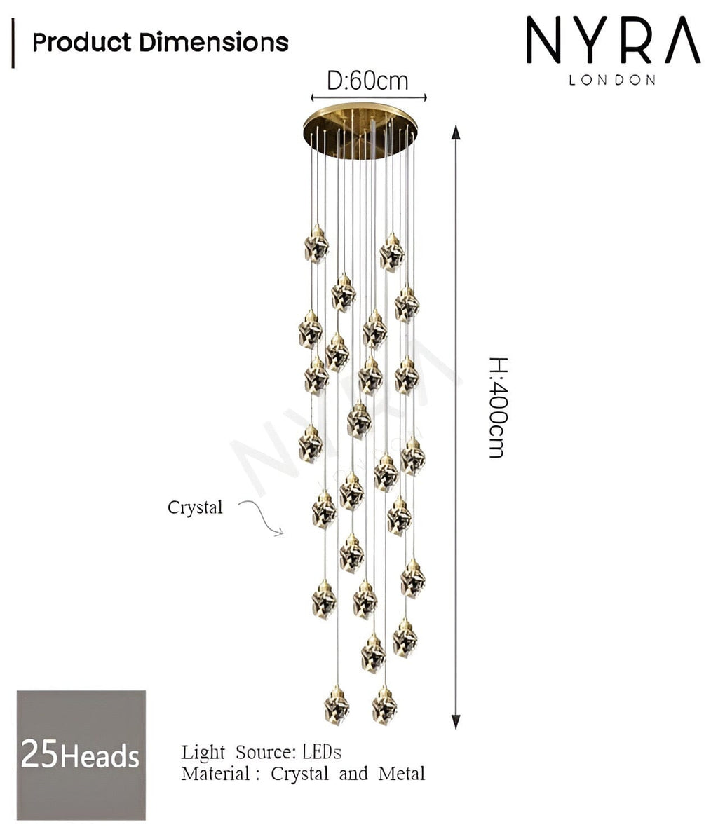 Lyra Crystal Chandelier With Diamond Inspired Elegance