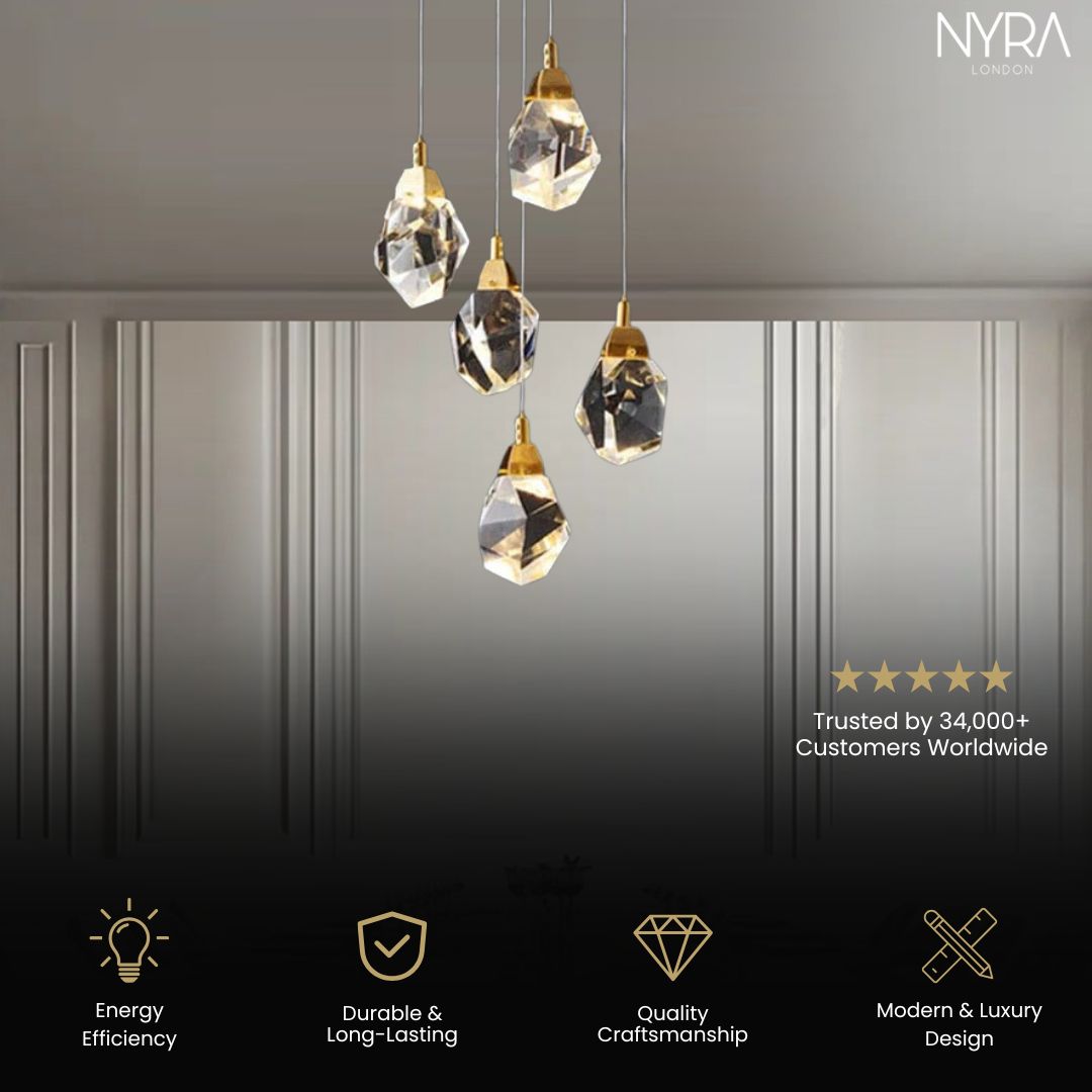 Lyra Crystal Chandelier With Diamond Inspired Elegance
