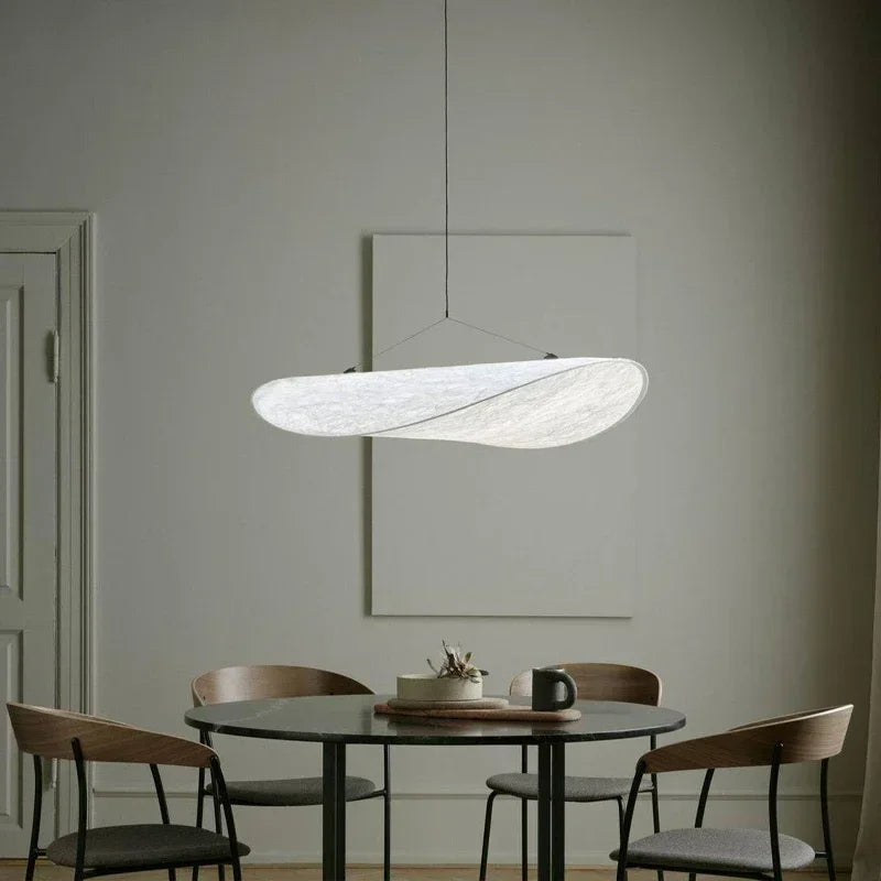 Kirrea Japandi LED Pendant Light In Synthetic Silk And Metal Dimmable