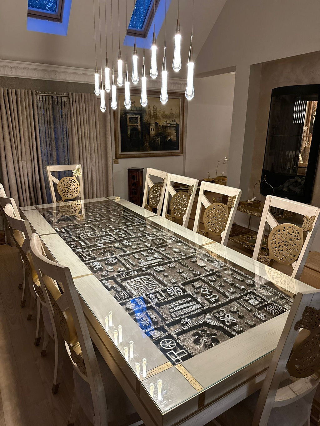 Auric Golden Droplet Pendant Lights with Crystal Finish