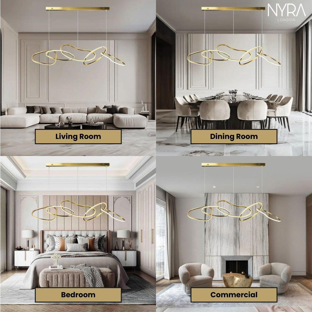 Vela Ring Pendant Light In Rose Gold Or Gold Finish