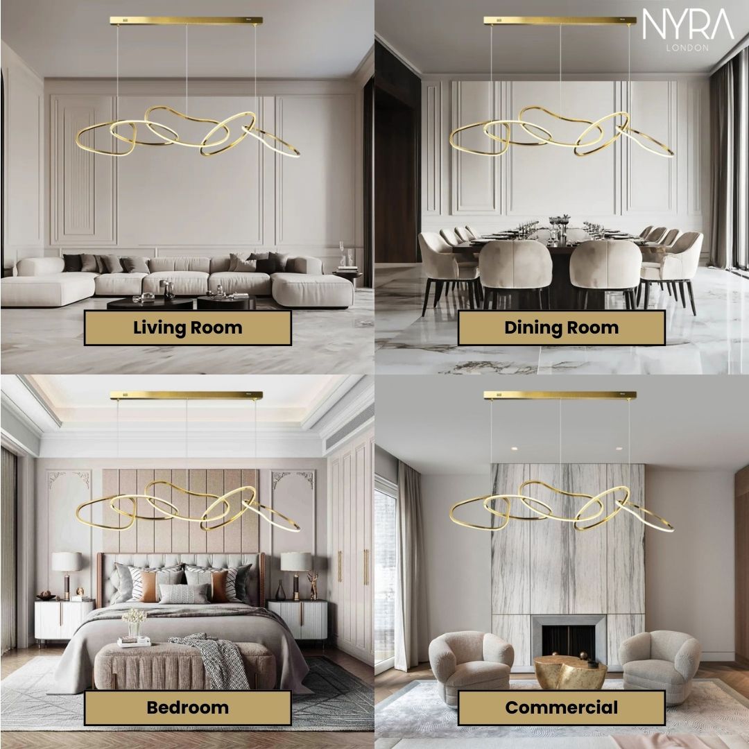 Vela Ring Pendant Light In Rose Gold Or Gold Finish