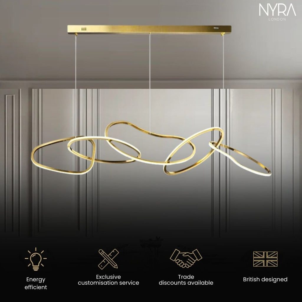 Vela Ring Pendant Light In Rose Gold Or Gold Finish