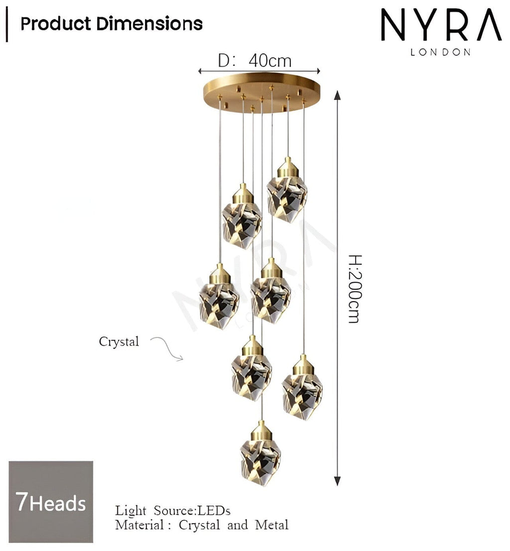 Lyra Crystal Chandelier With Diamond Inspired Elegance