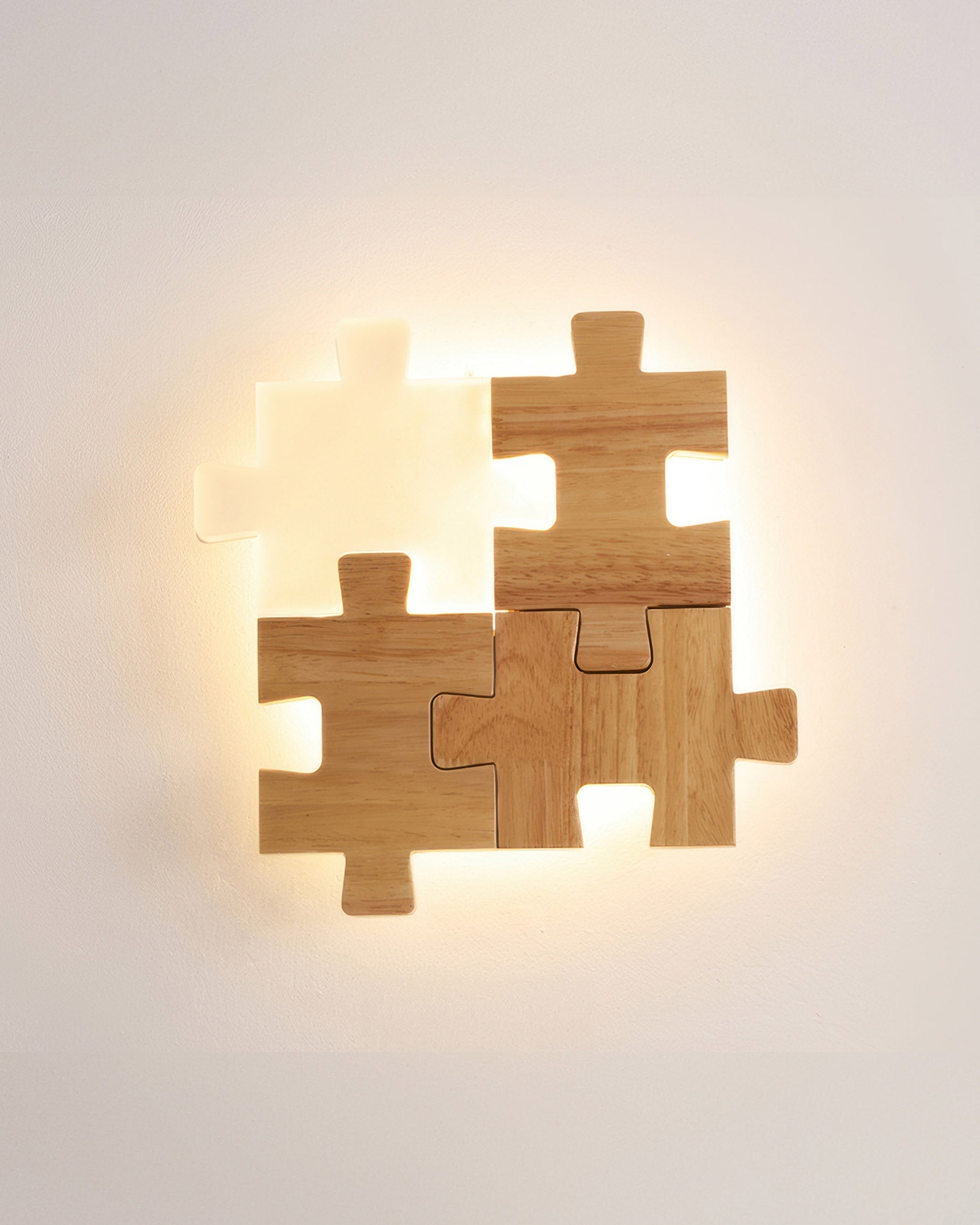 NovaPuzzle Wood Puzzle LED Wall Sconce in Nordic Minimalist Style