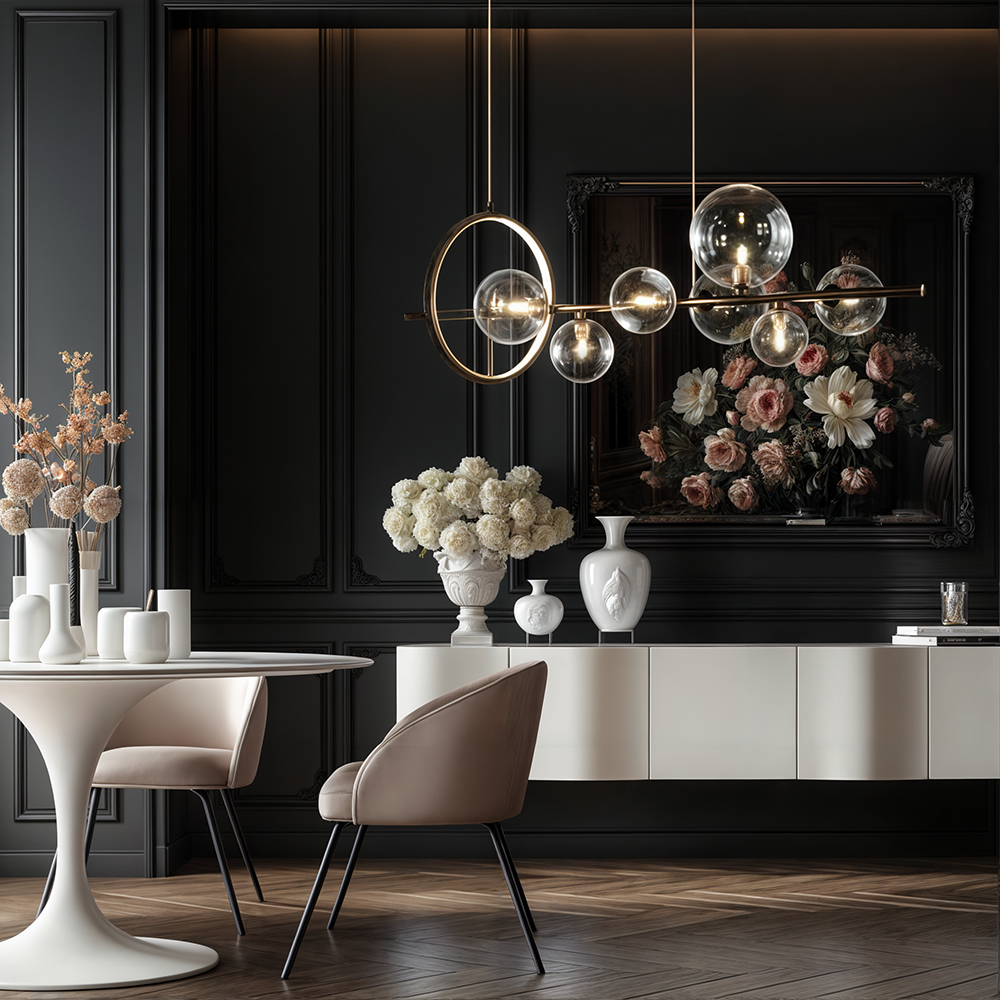 Aurelia Glas-Kronleuchter von LumeCraft mit Aluminiumrahmen und mundgeblasenem Glas