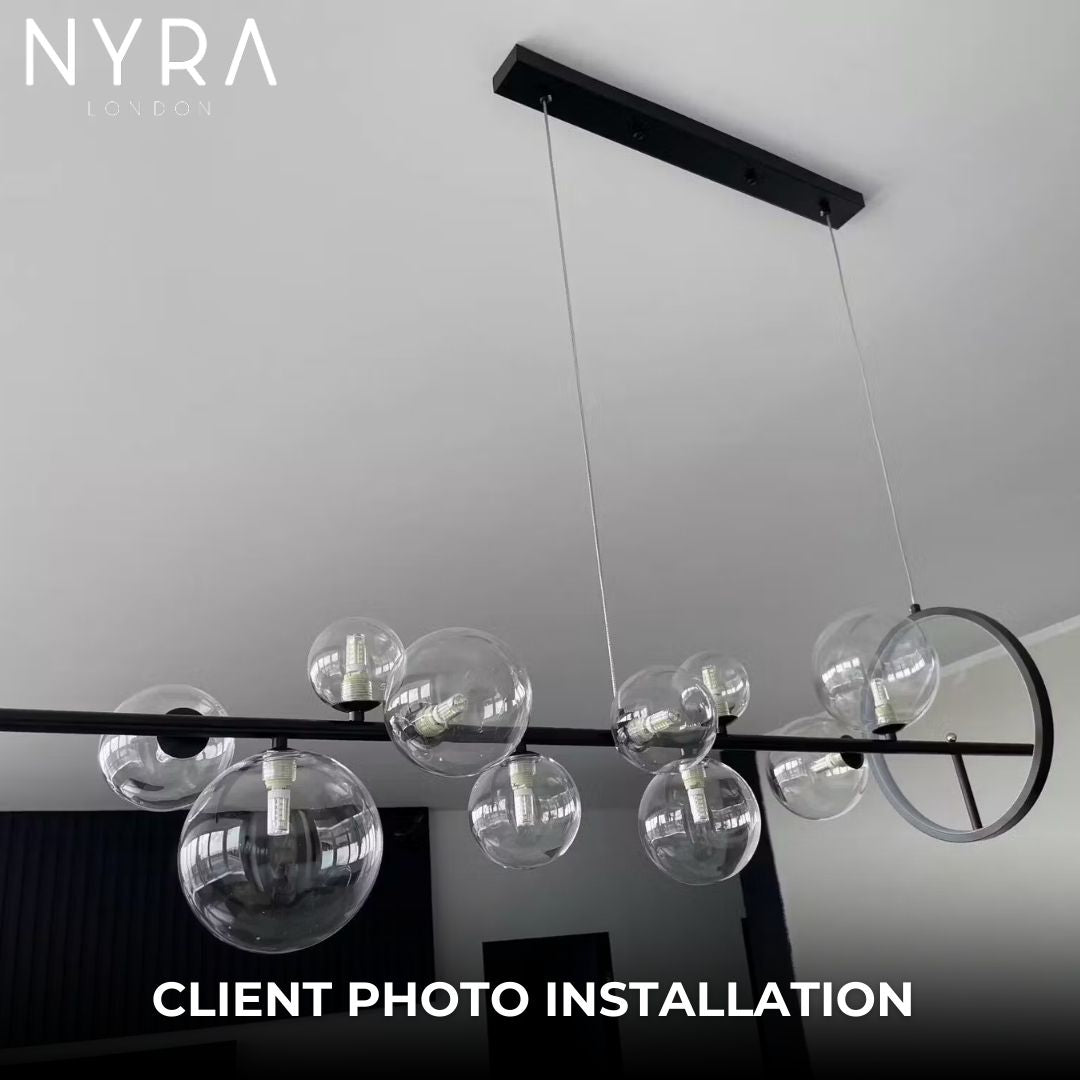 Aurelia Glas-Kronleuchter von LumeCraft mit Aluminiumrahmen und mundgeblasenem Glas