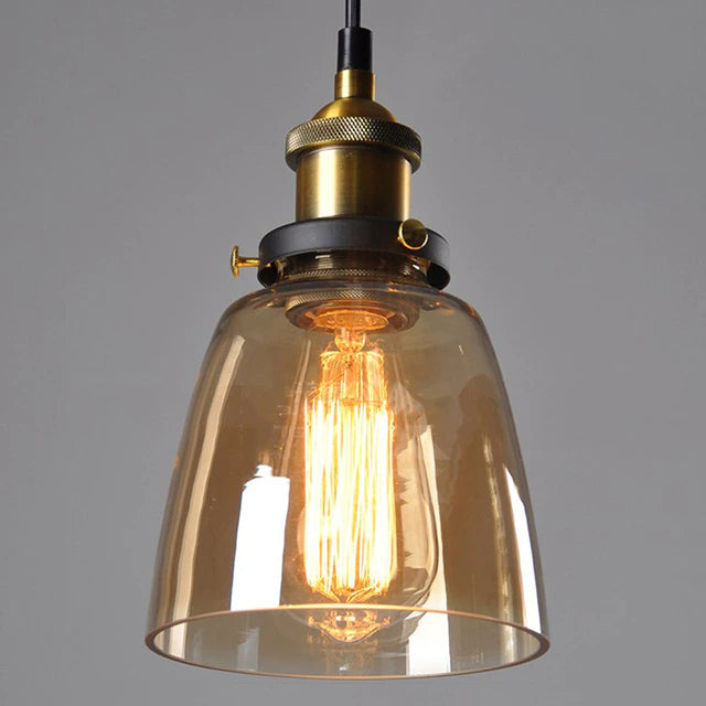 Astraeon Art Deco Vintage Glass Pendant Light With Adjustable Cord
