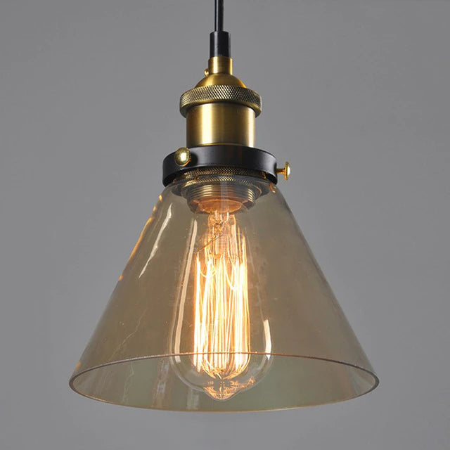 Astraeon Art Deco Vintage Glass Pendant Light With Adjustable Cord