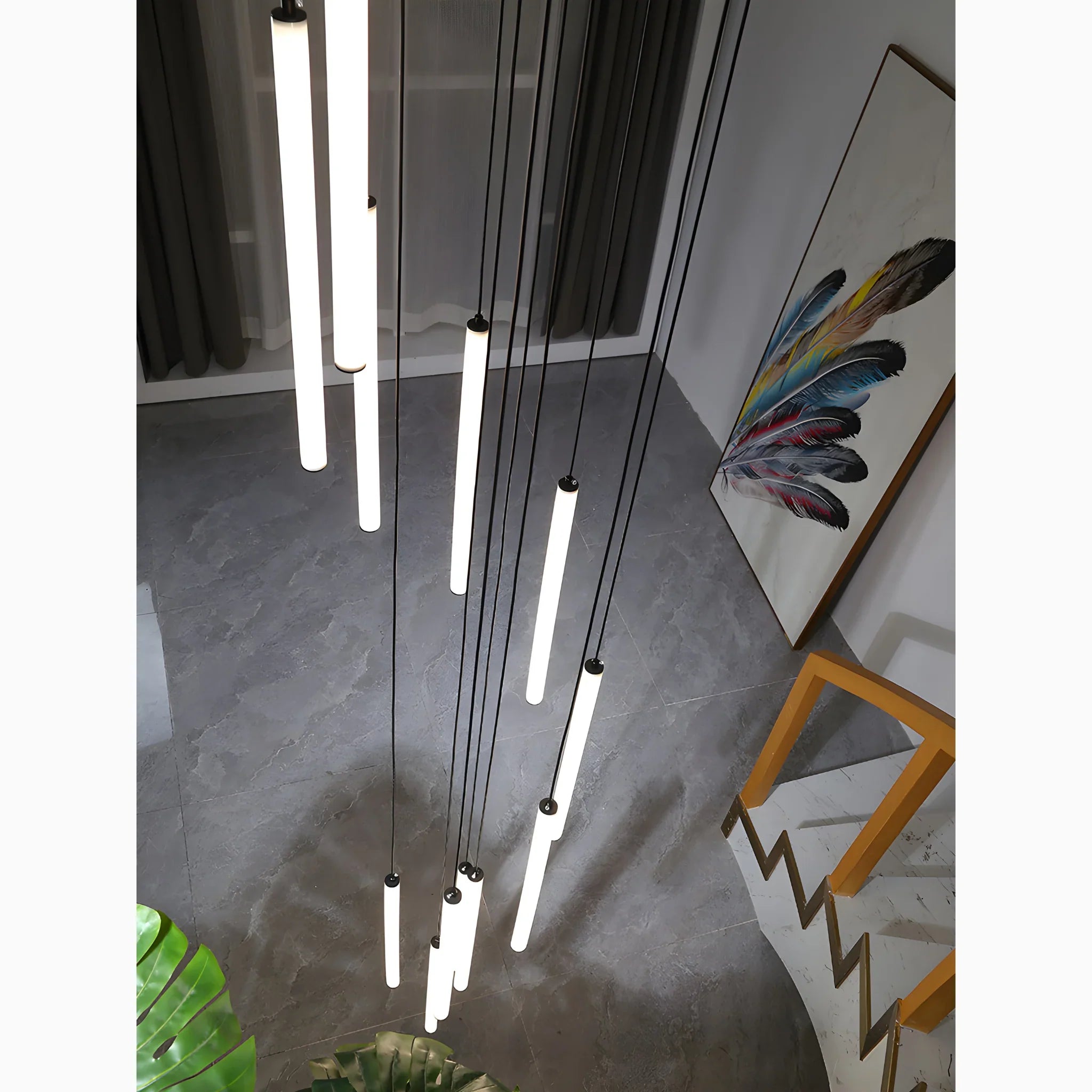 NovaSpire Art Deco Spiral LED Pendant for Stairways and Foyers