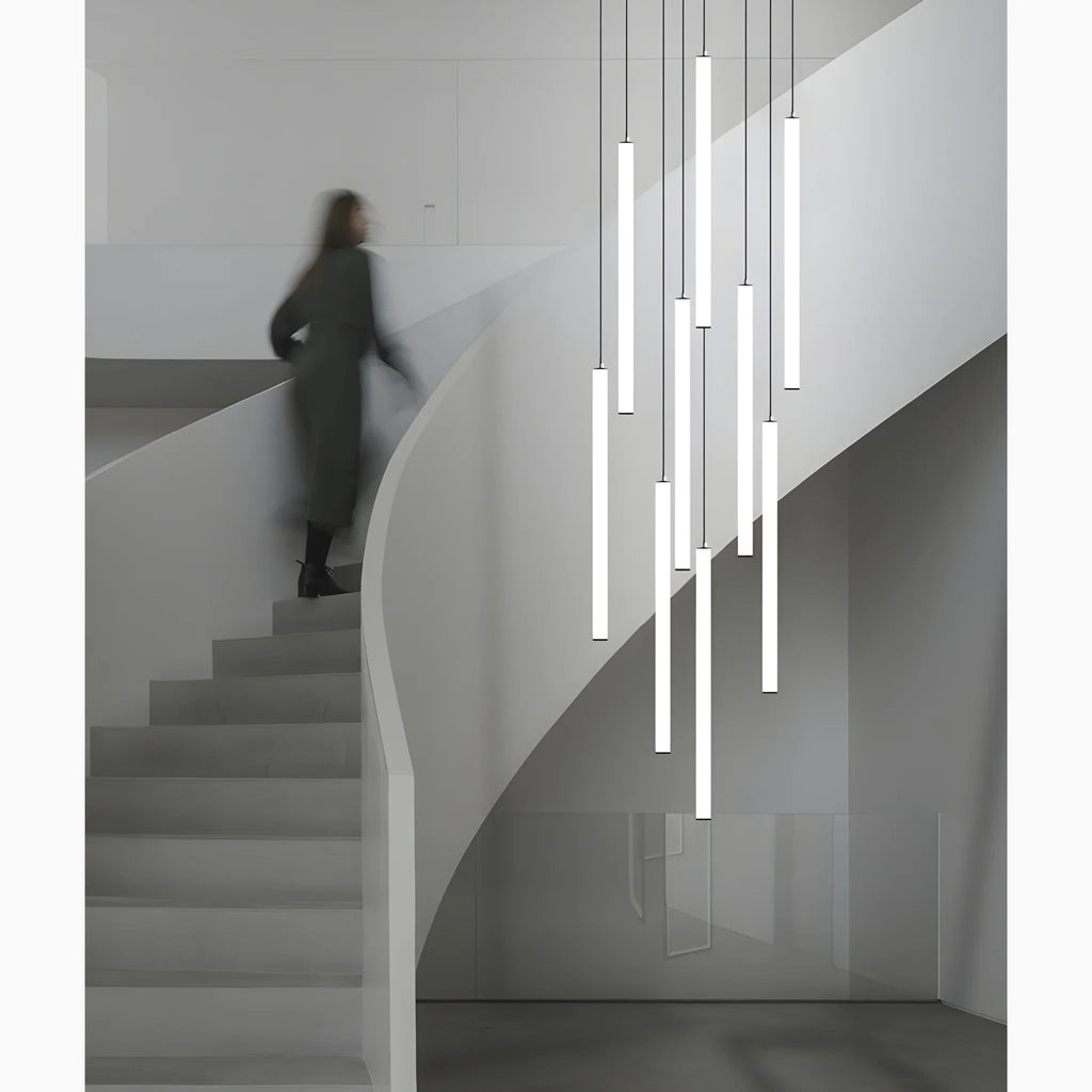 NovaSpire Art Deco Spiral LED Pendant for Stairways and Foyers