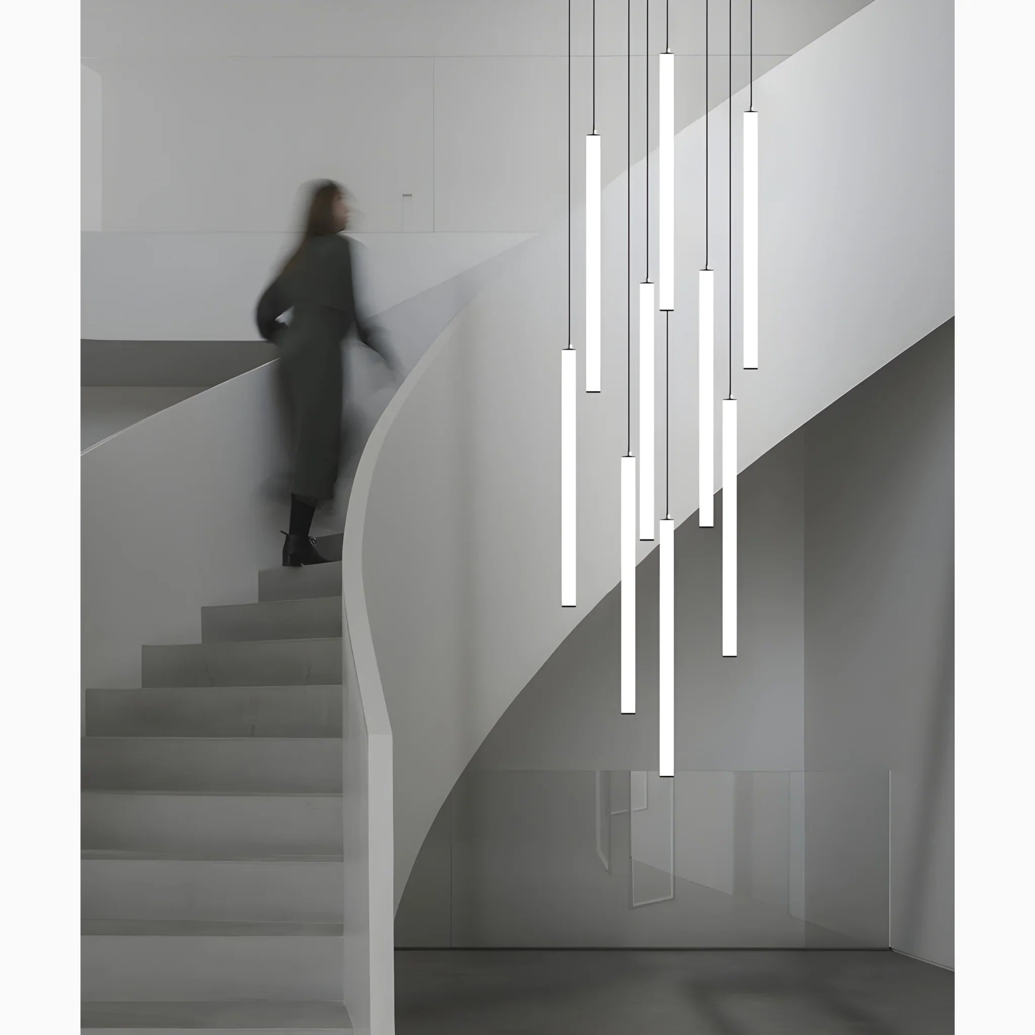 NovaSpire Art Deco Spiral LED Pendant for Stairways and Foyers