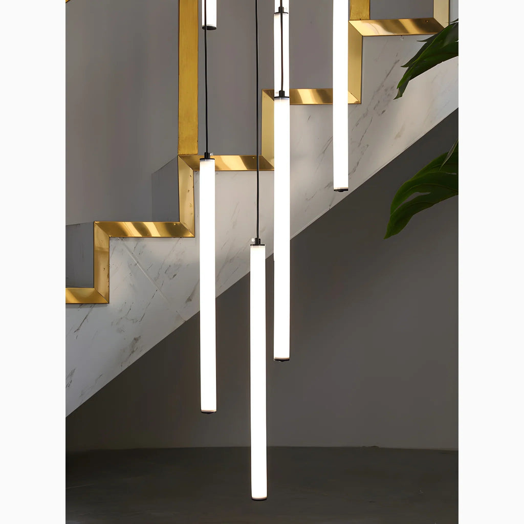 NovaSpire Art Deco Spiral LED Pendant for Stairways and Foyers