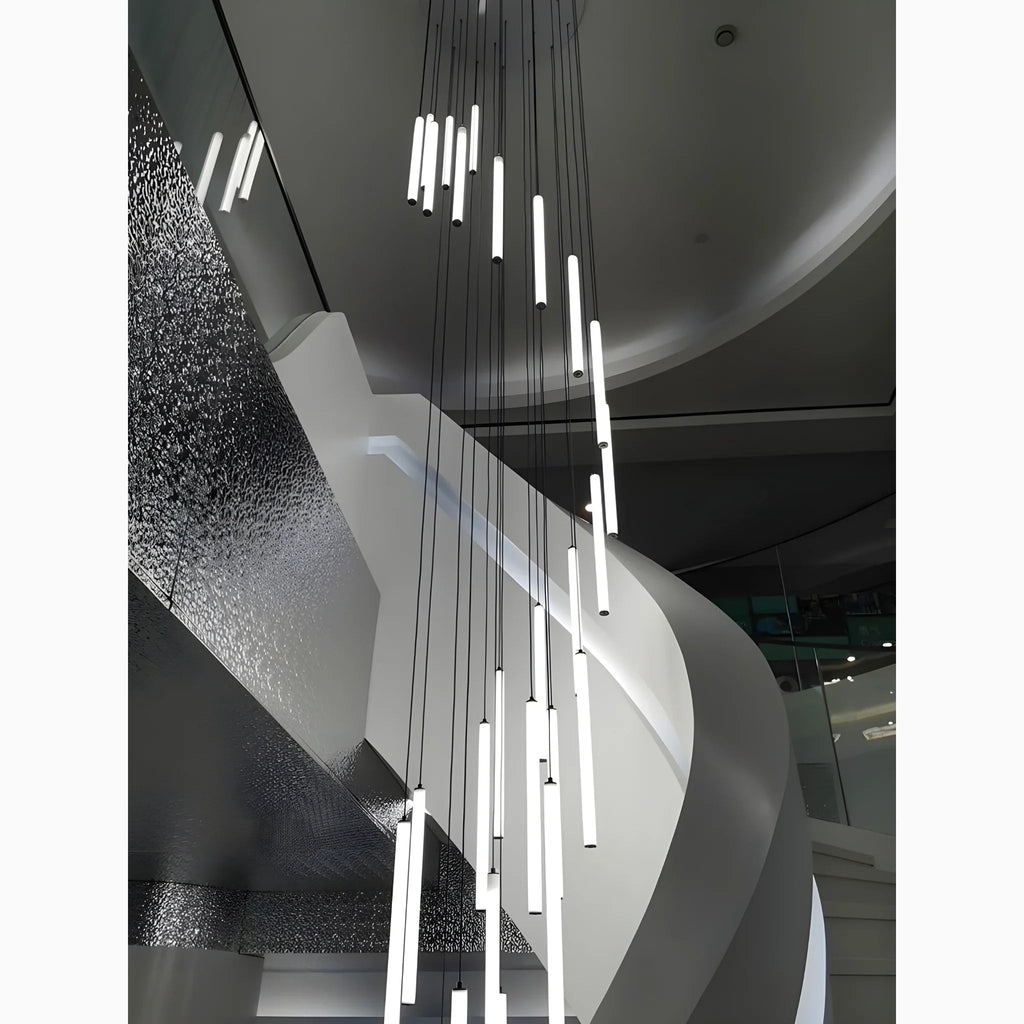NovaSpire Art Deco Spiral LED Pendant for Stairways and Foyers
