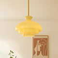 Lyra Crest Cream Yellow Glass Pendant Light Vintage Modern Glow