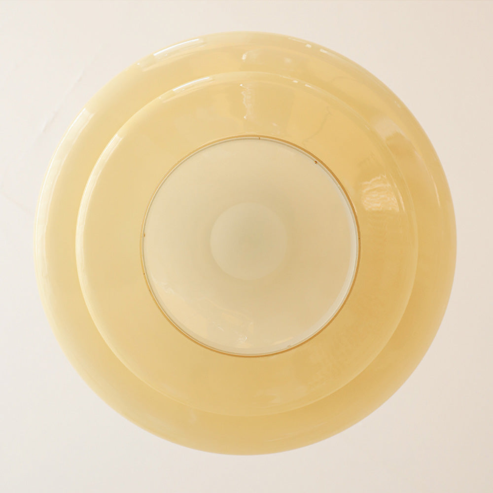 Lyra Crest Cream Yellow Glass Pendant Light Vintage Modern Glow