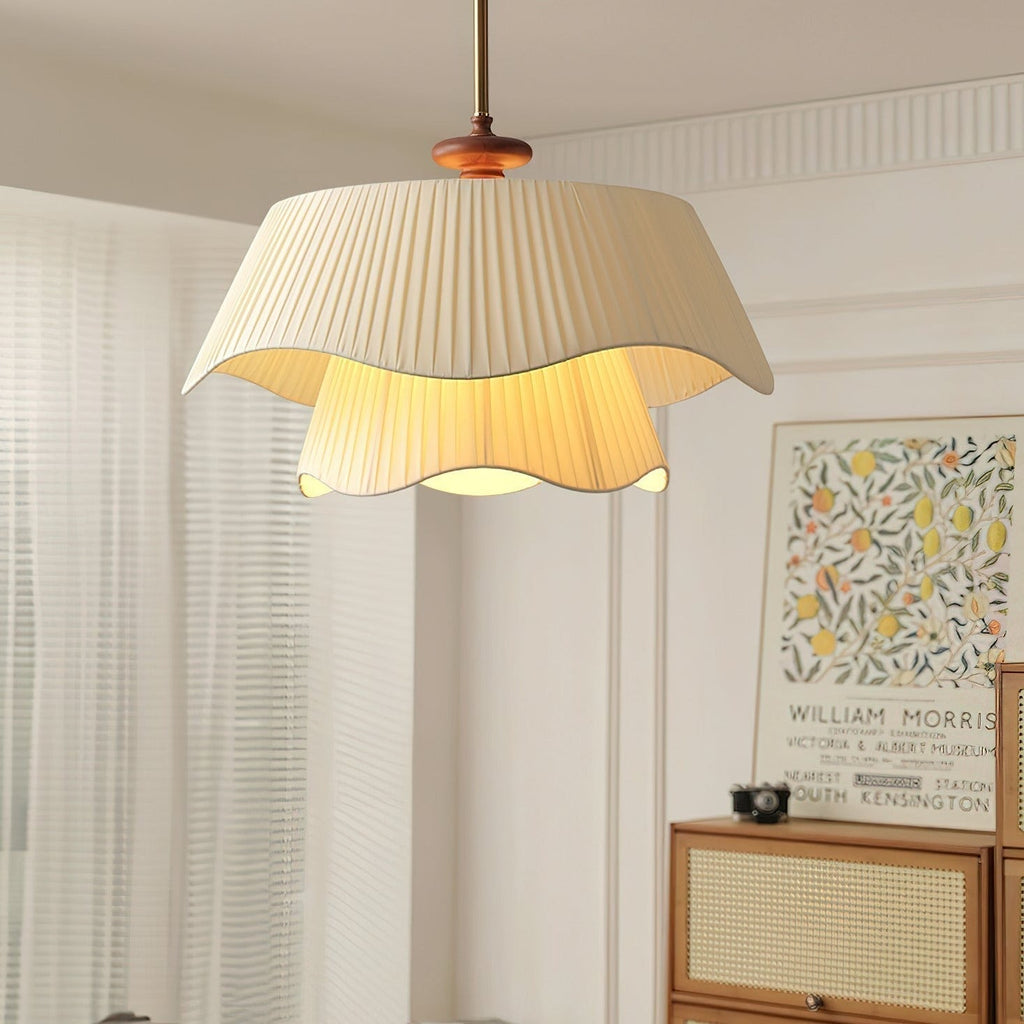 Lyra Metal Glass Wood Pendant Light With Modern Design