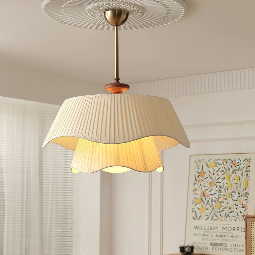 Lyra Metal Glass Wood Pendant Light With Modern Design