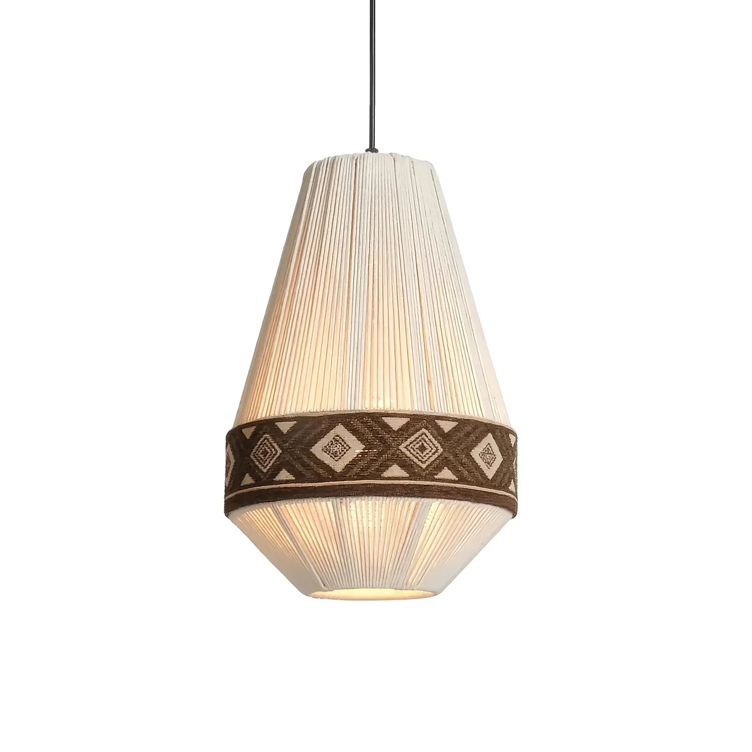 Kiressa Fringe Boho Pendant Light With Tribal Patterns