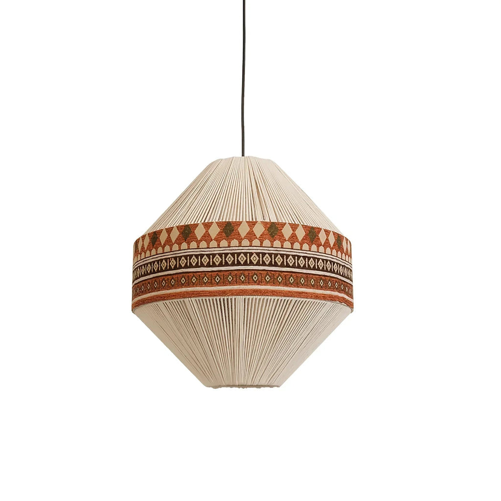 Kiressa Fringe Boho Pendant Light With Tribal Patterns
