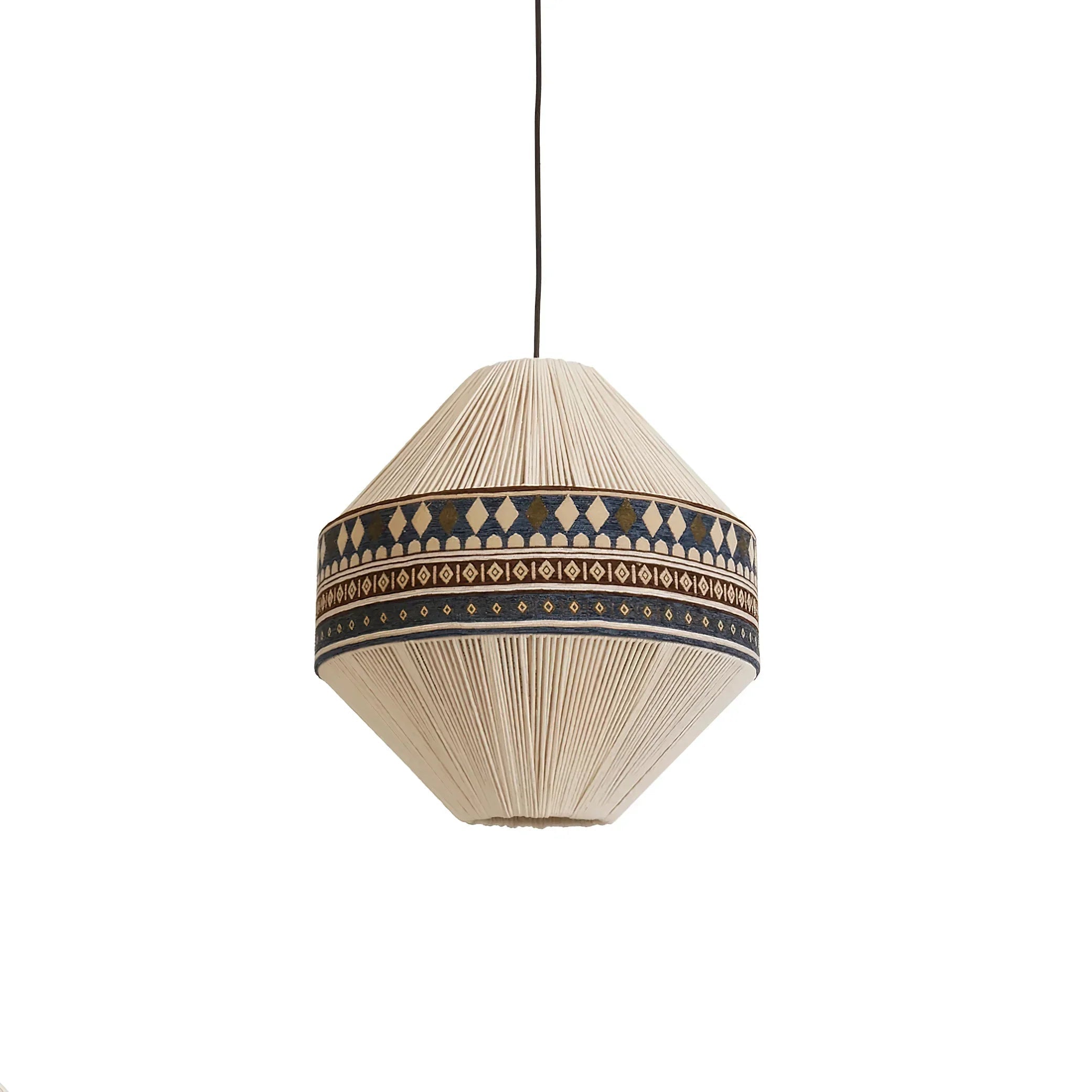 Kiressa Fringe Boho Pendant Light With Tribal Patterns
