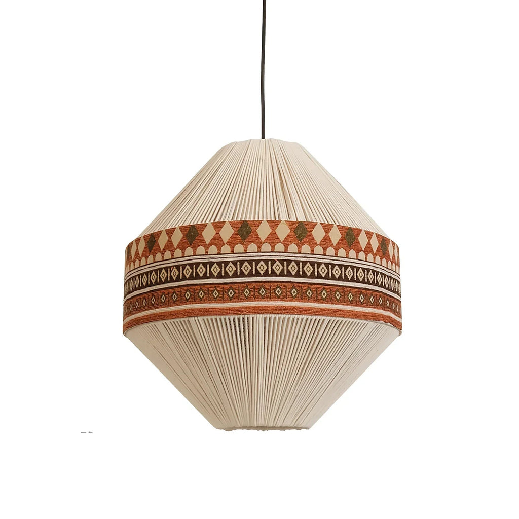 Kiressa Fringe Boho Pendant Light With Tribal Patterns