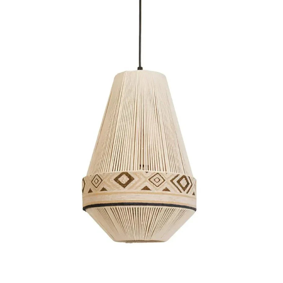 Kiressa Fringe Boho Pendant Light With Tribal Patterns