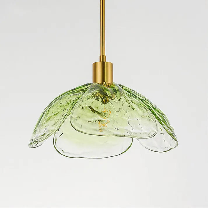 FloraLume Glass Flower Pendant Light for Nightstand