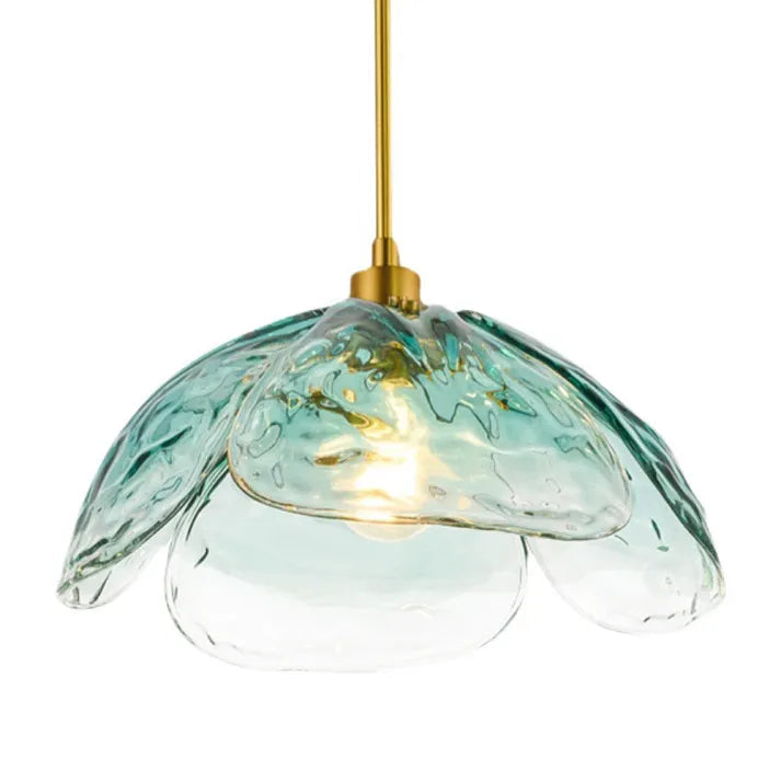 FloraLume Glass Flower Pendant Light for Nightstand