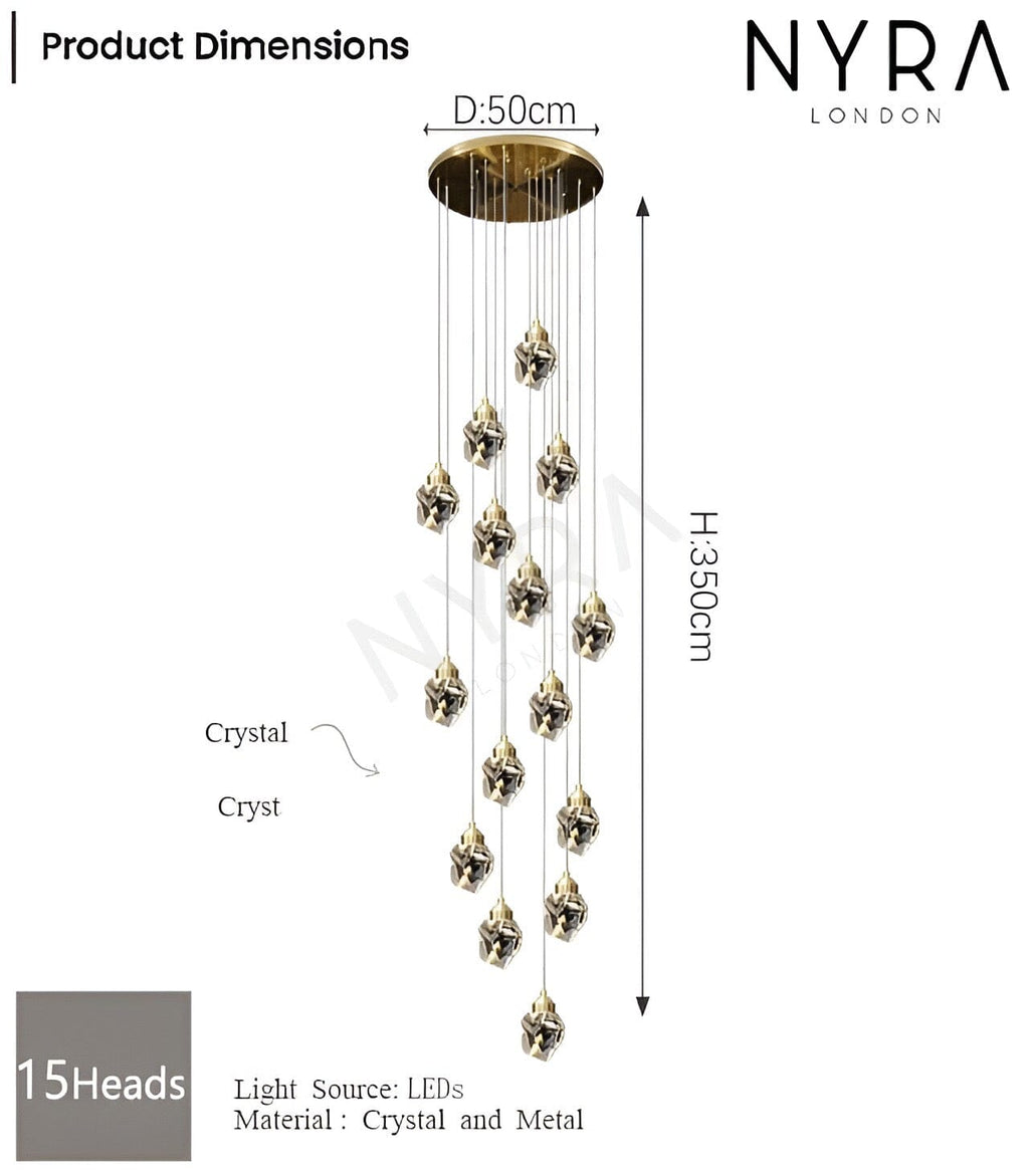 Lyra Crystal Chandelier With Diamond Inspired Elegance