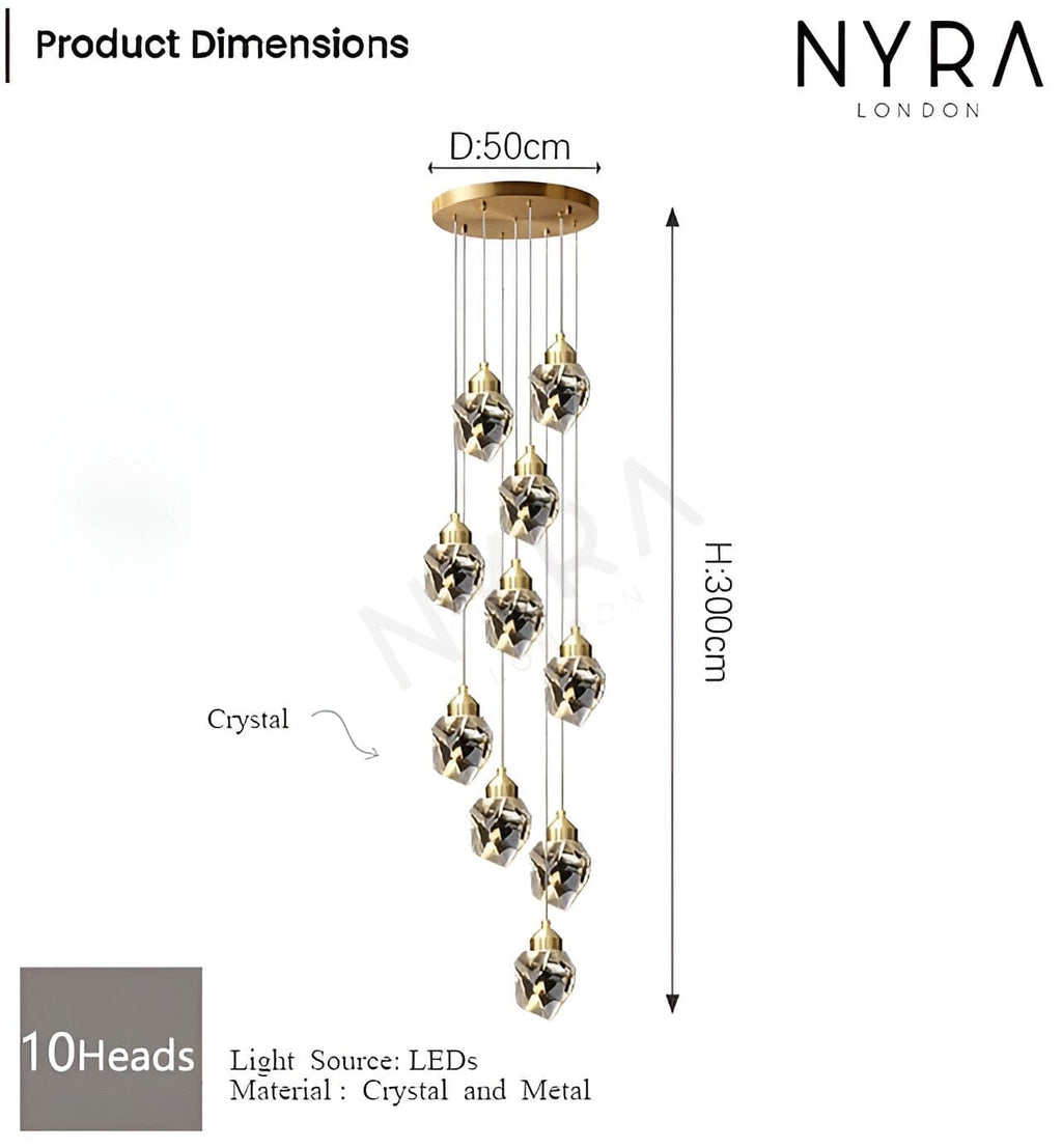 Lyra Crystal Chandelier With Diamond Inspired Elegance