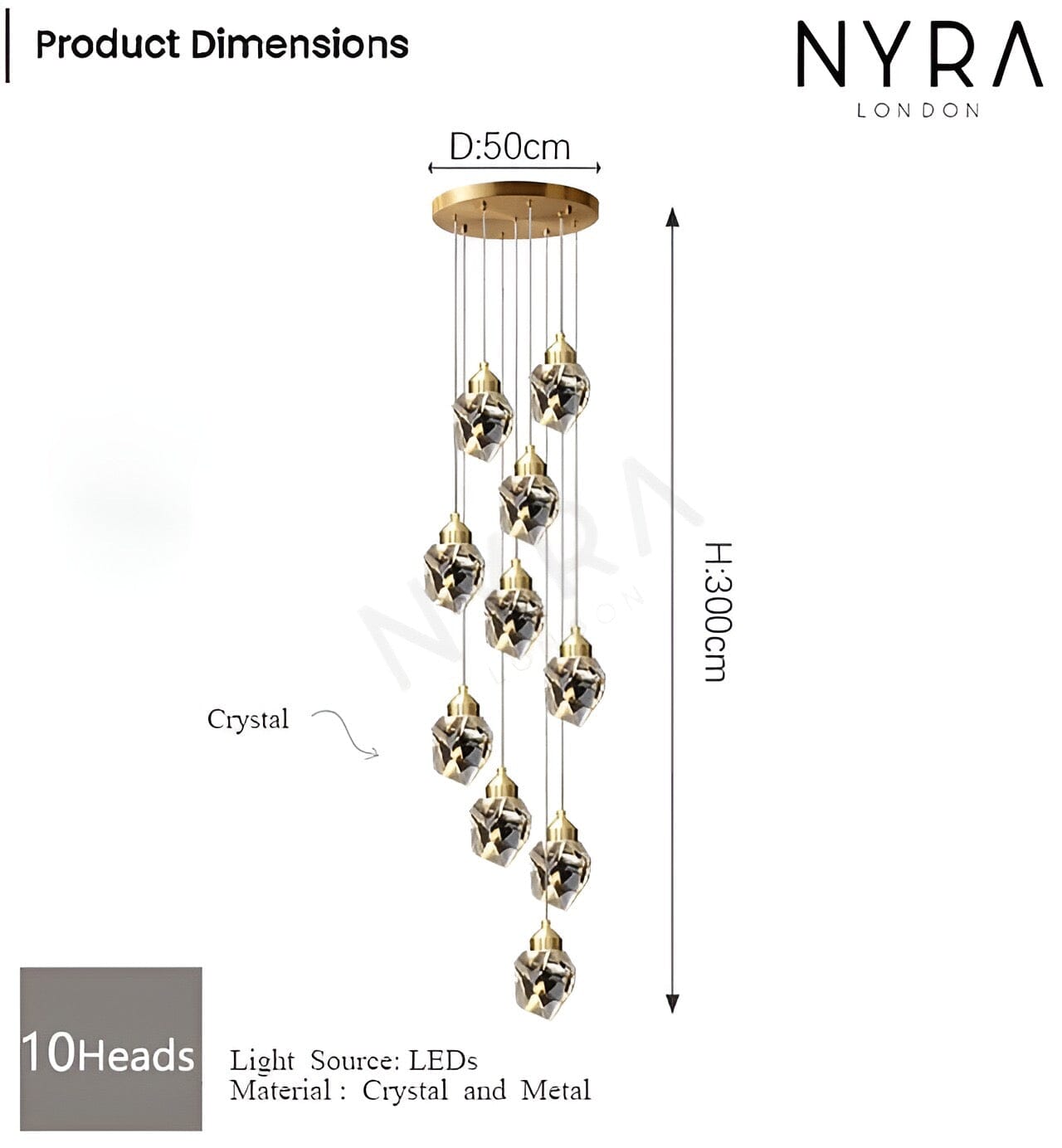Lyra Crystal Chandelier With Diamond Inspired Elegance