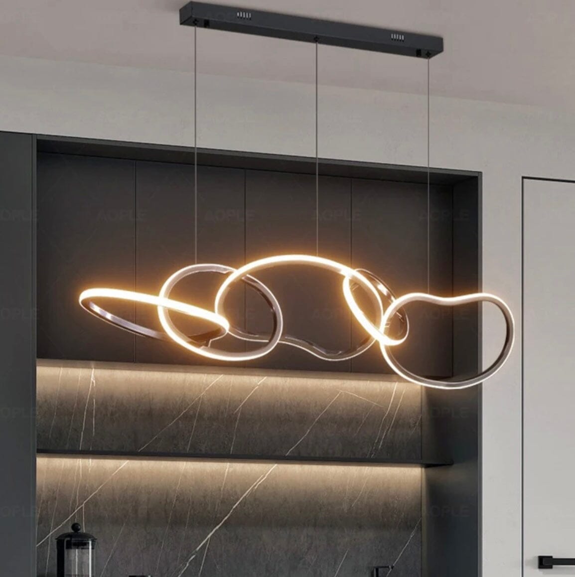 Vela Ring Pendant Light In Rose Gold Or Gold Finish