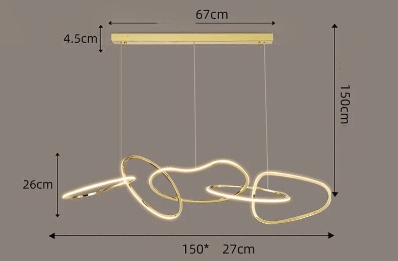 Vela Ring Pendant Light In Rose Gold Or Gold Finish