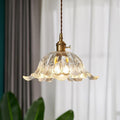 FloraPetal Glass Pendant Light In Gold Finish By Liora