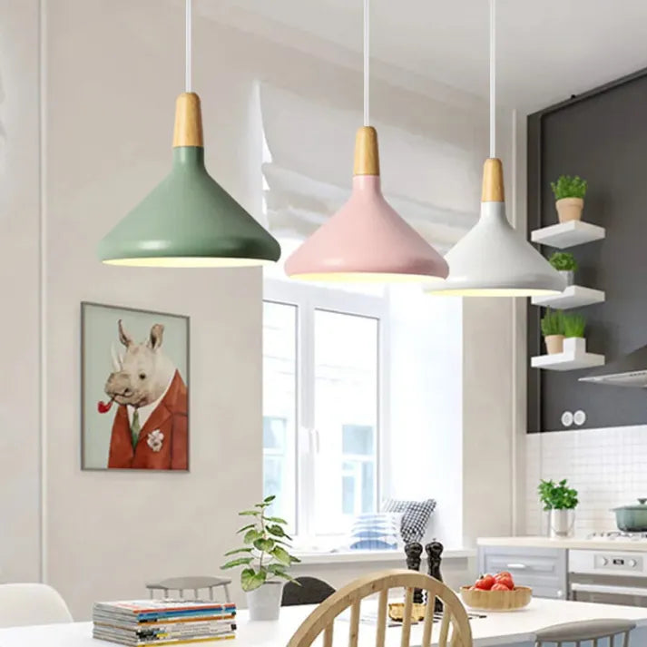 Oria Cone Pendant Light By LumiMix Studio In Macaron-Inspired Multicolor Finishes