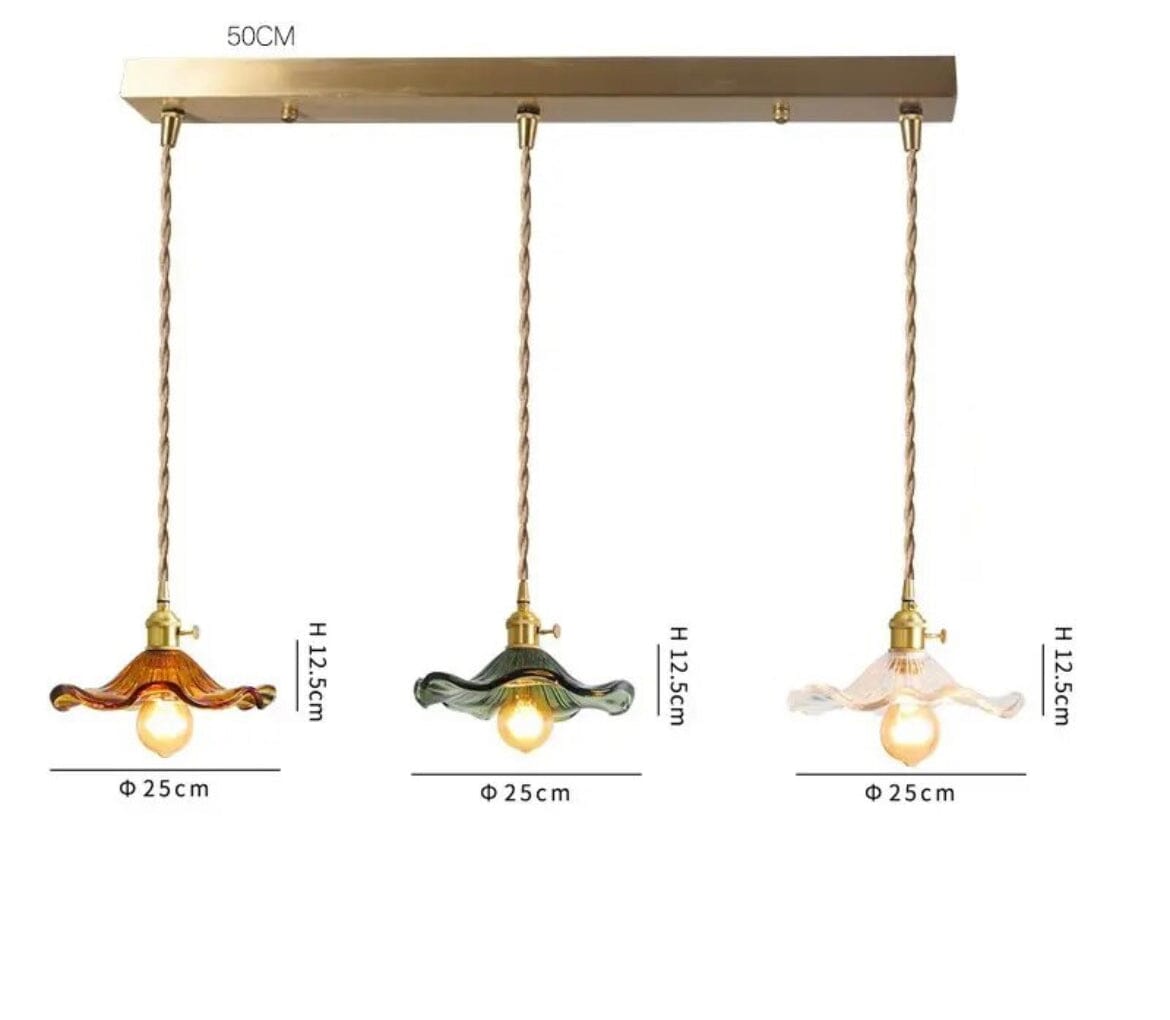 Lyra Glass Pendant Lights With Nordic Floral Motifs