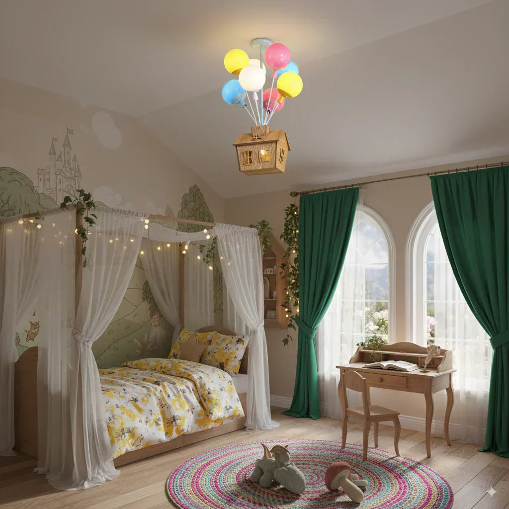 AuroraNest Balloon Ceiling Light With Remote Dimmer for Kids