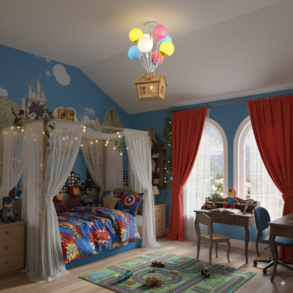 AuroraNest Balloon Ceiling Light With Remote Dimmer for Kids