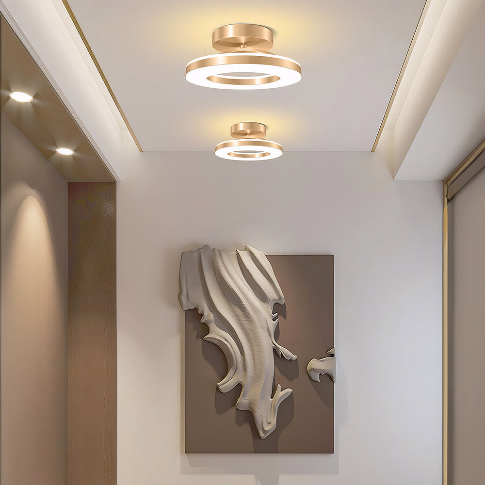 LumaNova Gold LED Ceiling Light For Living Rooms And Hallways