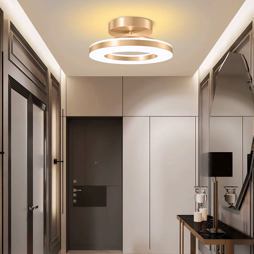 LumaNova Gold LED Ceiling Light For Living Rooms And Hallways