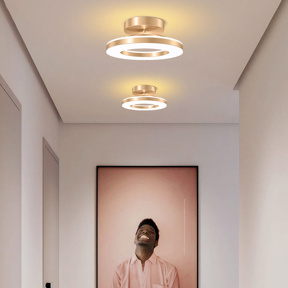 LumaNova Gold LED Ceiling Light For Living Rooms And Hallways