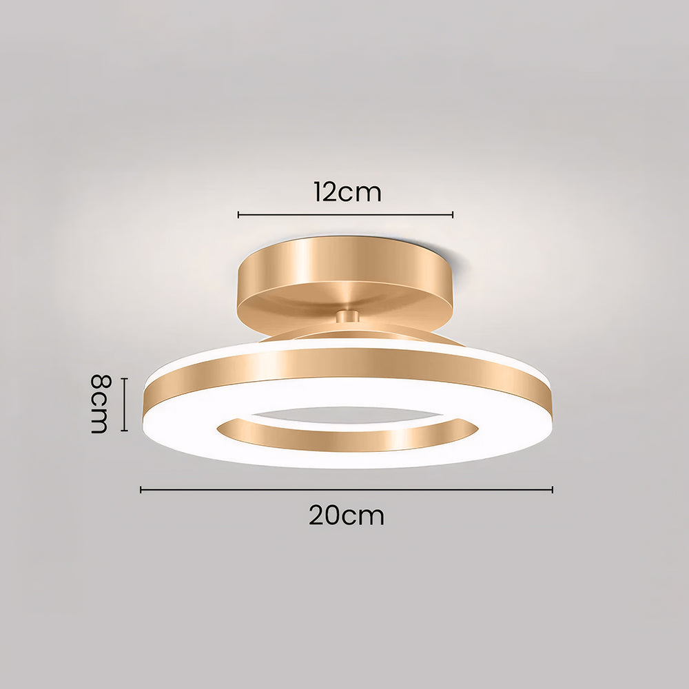 LumaNova Gold LED Ceiling Light For Living Rooms And Hallways
