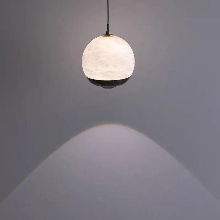 LumaMarble Alabaster Pendant Light With Marble Base