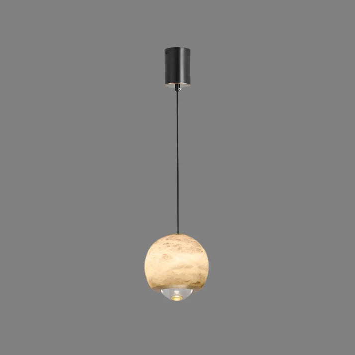 LumaMarble Alabaster Pendant Light With Marble Base