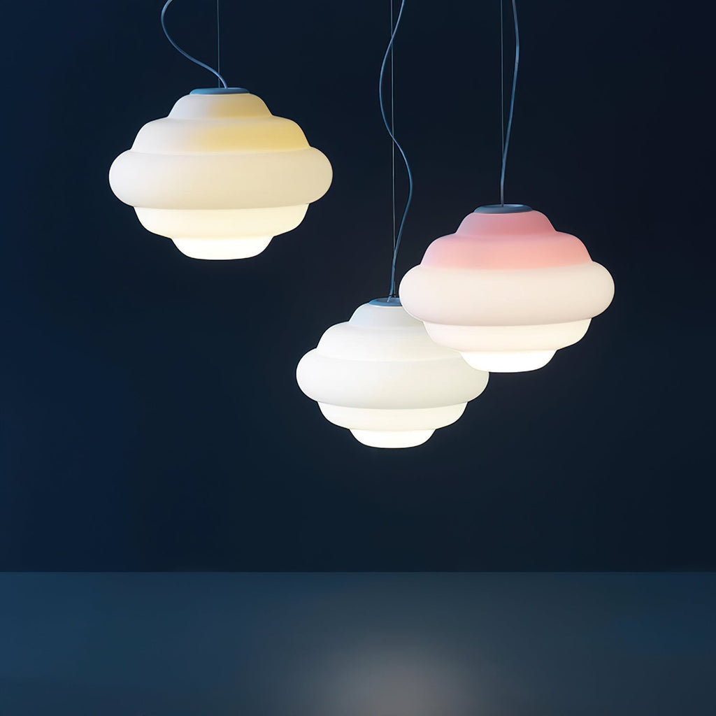 LumaNex Gradient Matte Glass Pendant Light With Multicolor LED