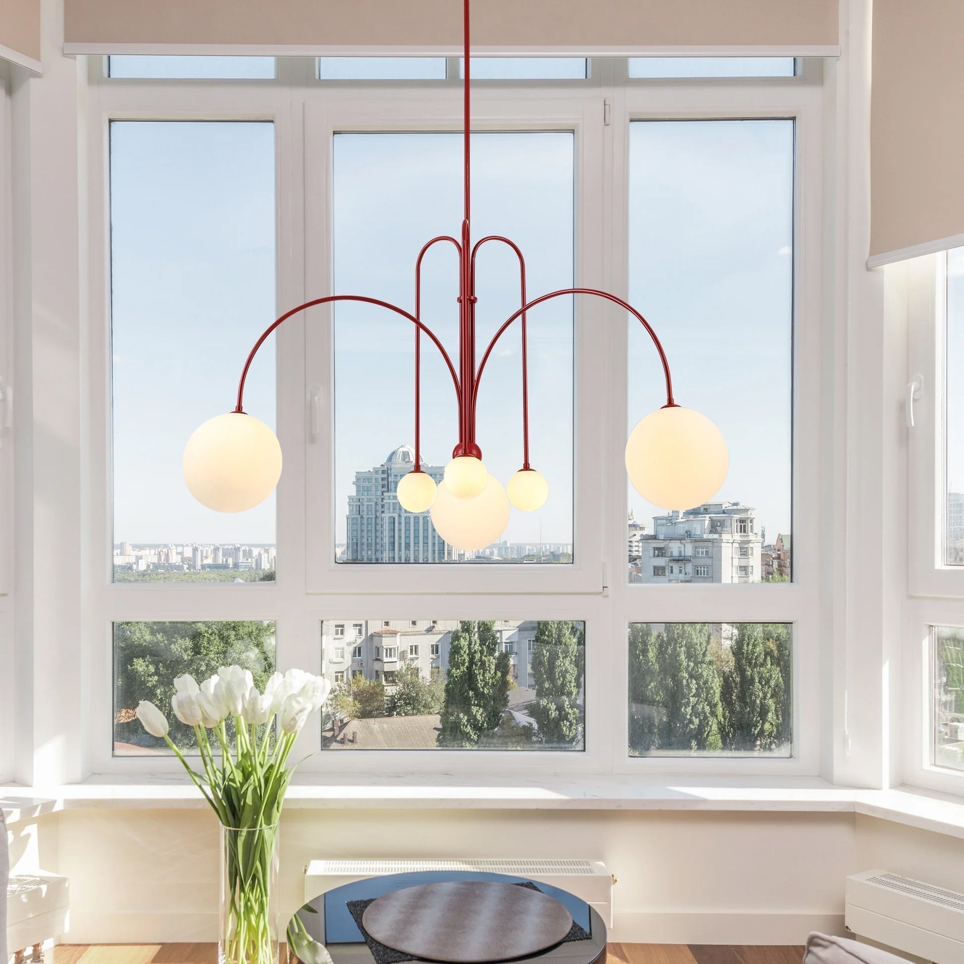 Astra Vale Pendant Light in Bold Glass and Metal Finish for Luxury Spaces